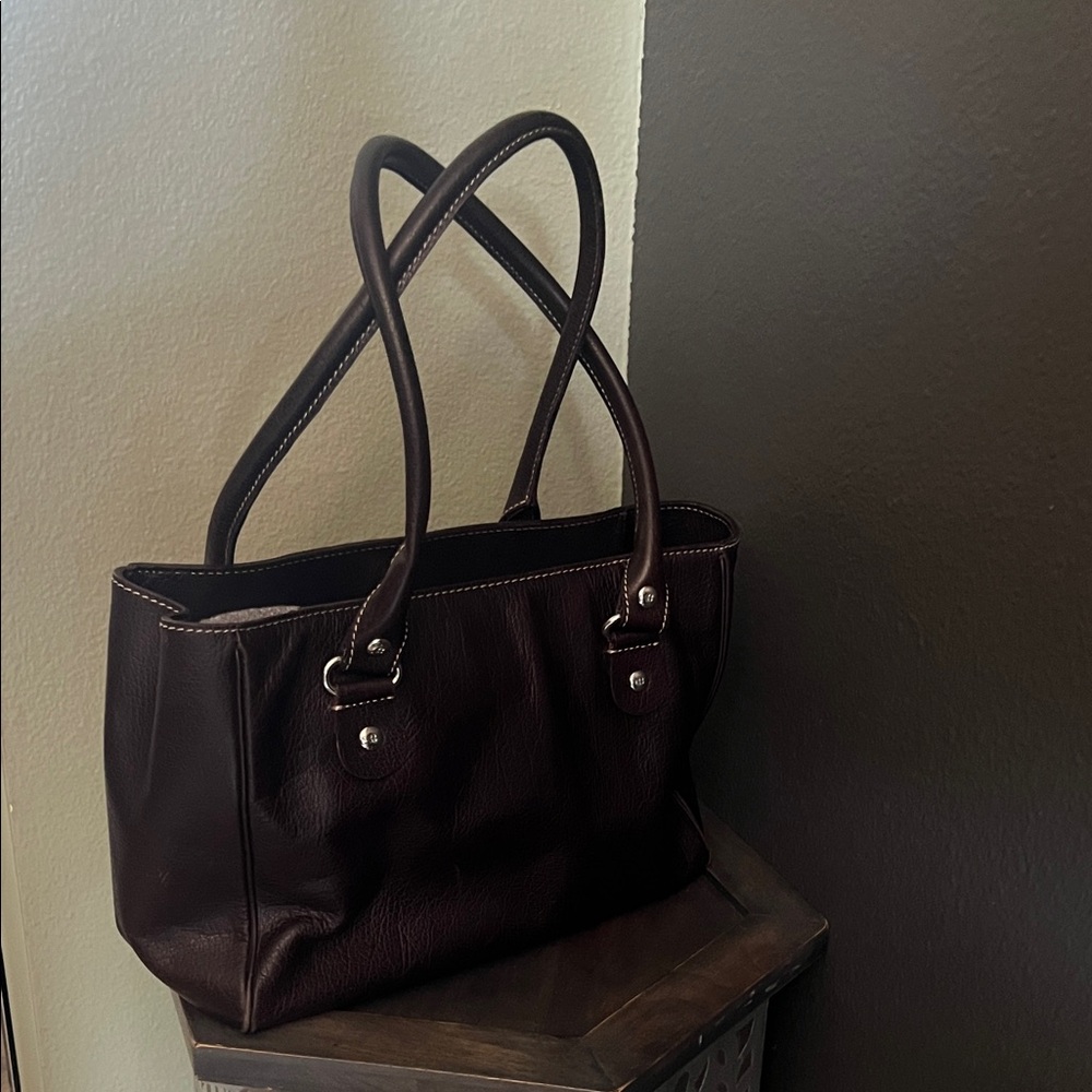 1 hour sale ♠️ Kate Spade, Elegant Dark Brown Leather Tote Bag - Picture 8 of 11